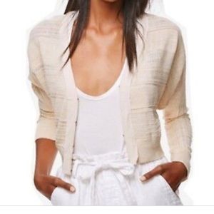 Free People Cream cropped batwing cardigan